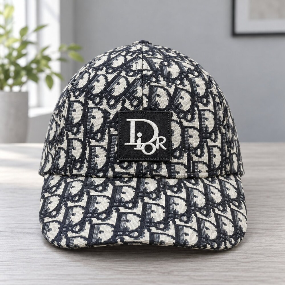 Dior Oblique Logo Patch Cap - Picture 1 of 6